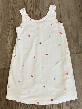 C&C California White Shift Dress with Red, Blue & Yellow Embroidery